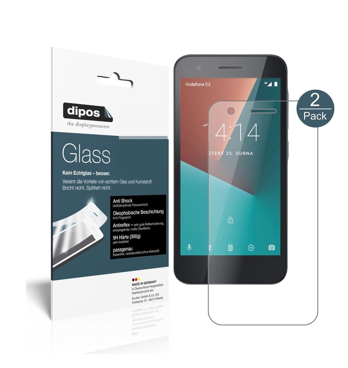 1x 9H Schutzfolie matt für Vodafone Smart E8 Panzerfolie