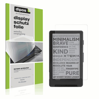Matte Displayschutzfolie von dipos passend für Xteink X4 eReader, präziser Zuschnitt und blasenfrei montiert