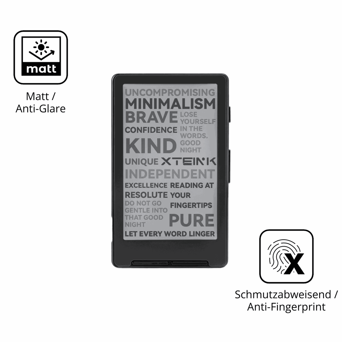 9H Hartbeschichtete, flexible Folie passend zugeschnitten für Xteink X4 eReader