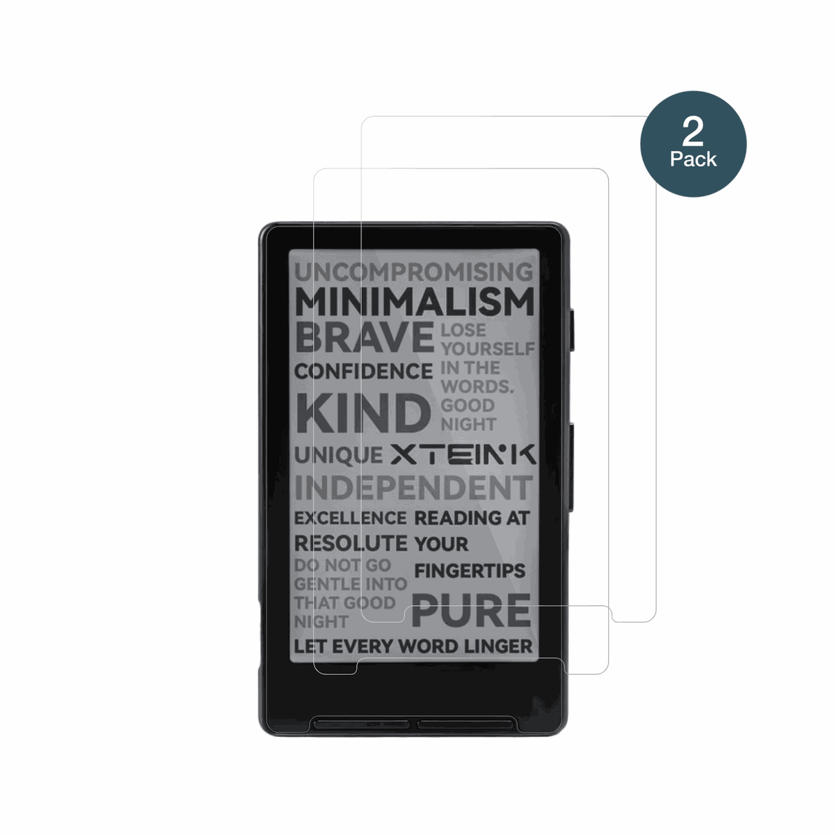 XteinkX4 eReader mit aufgebrachter dipos Flex Schutzfolie, glasklare Darstellung ohne Einschränkungen