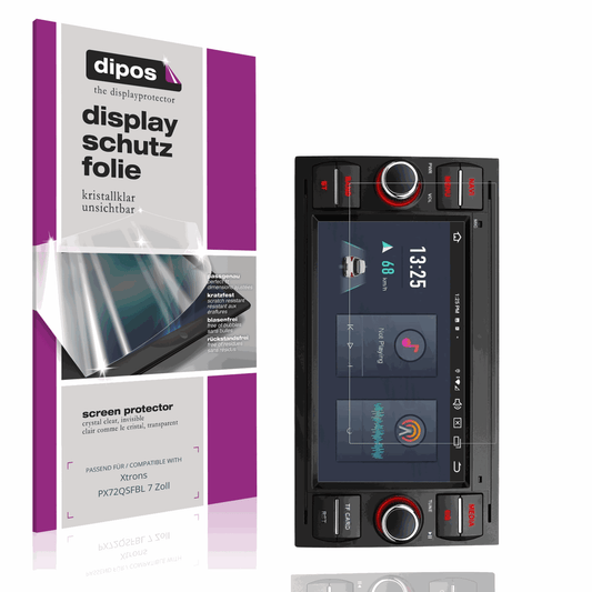 2x Schutzfolie klar für Xtrons PX72QSFBL 7 Zoll Display-Schutzfolie