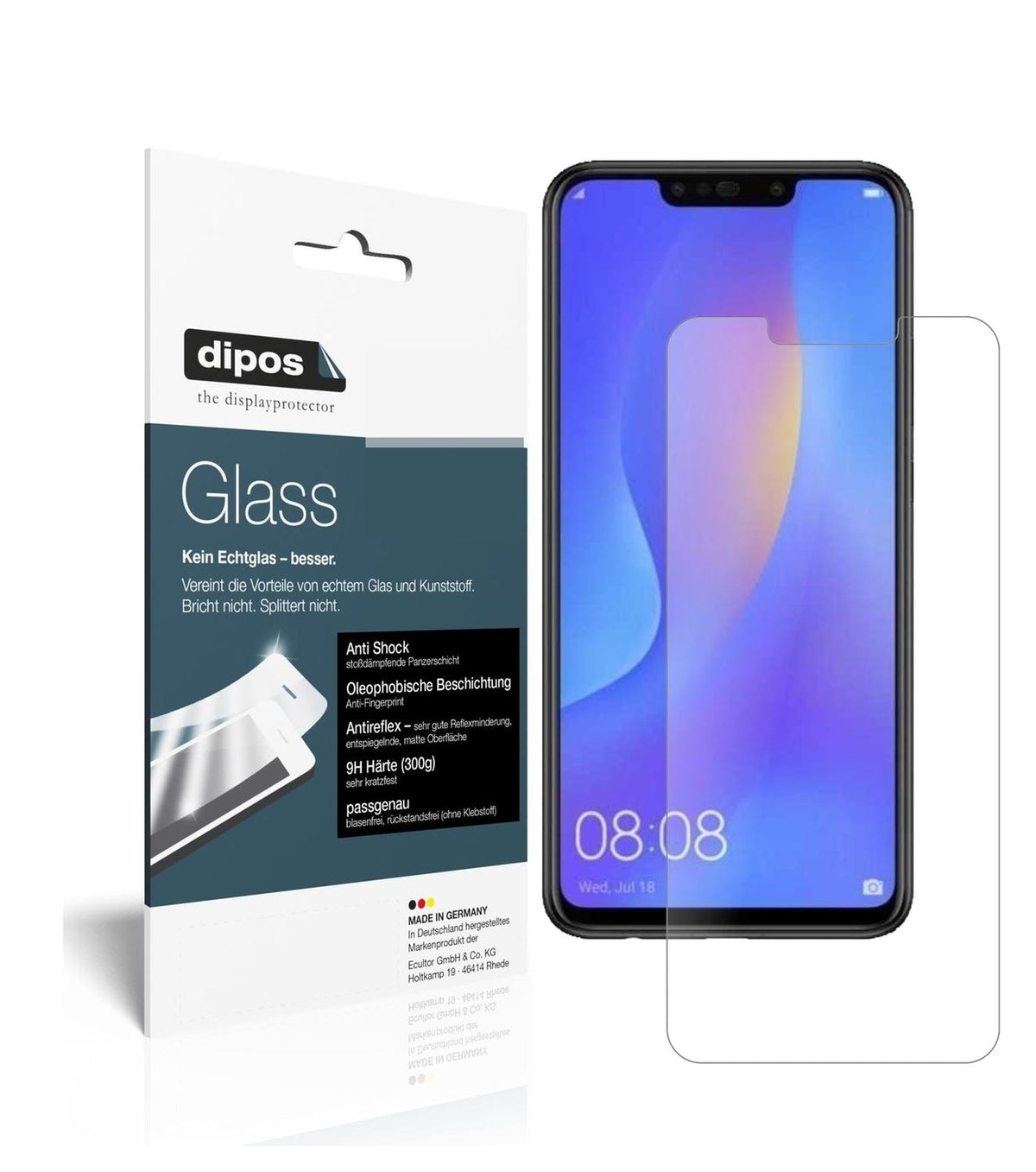 1x 9H Schutzfolie matt für Huawei P Smart Plus Panzerfolie