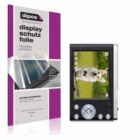 Klare Displayschutzfolie von dipos passend für Yanmis 5K, präziser Zuschnitt und blasenfrei montiert