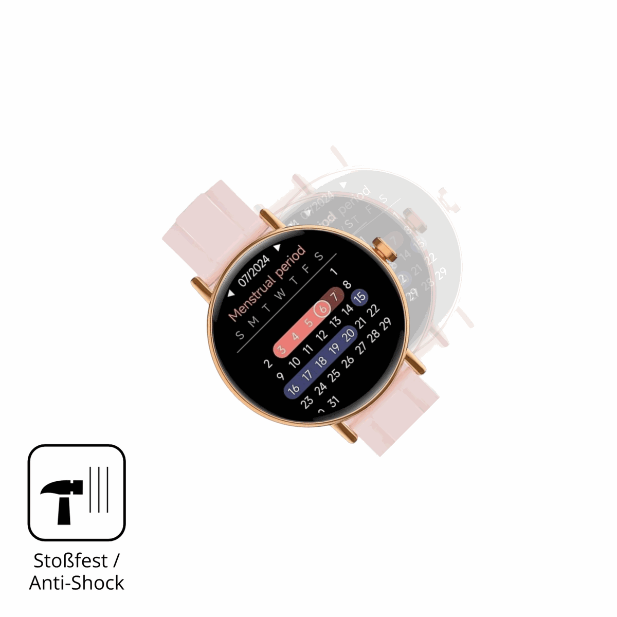 Schutz gegen Kratzer auf dem Yoever Smartwatch 1.27 Zoll Glas durch Schlüssel oder Ähnliches