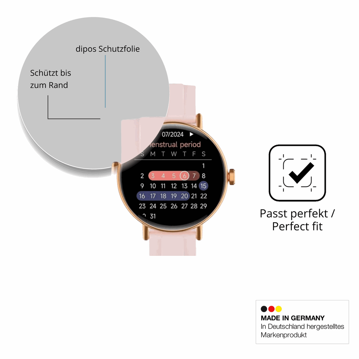 Schutzfolie mit optimaler Passform, zur Verwendung mit Hüllen geeignet