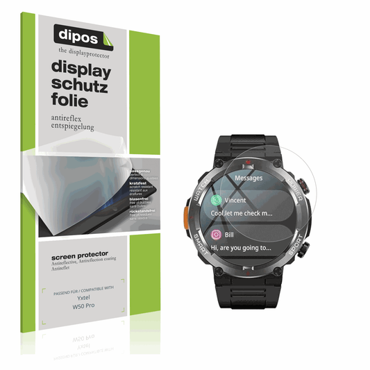 Matte Displayschutzfolie von dipos passend für Yxtel W50 Pro, präziser Zuschnitt und blasenfrei montiert