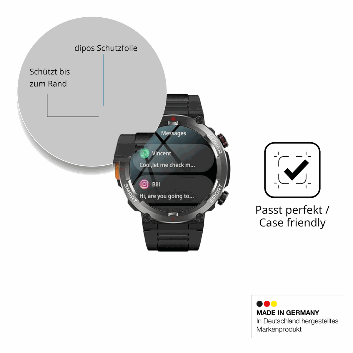 Besonders flexibler Displayschutz mit Anti-Shock-Schicht im Materialmix