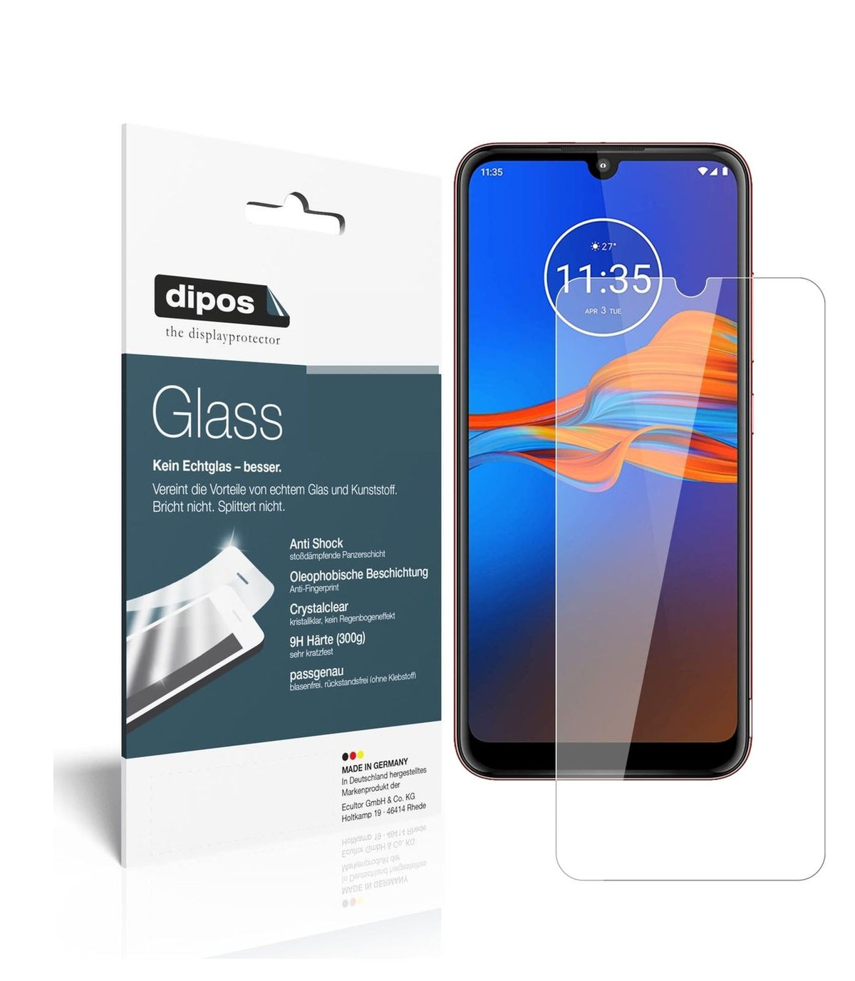 1x 9H Schutzfolie für Motorola Moto E6 Plus Panzerfolie