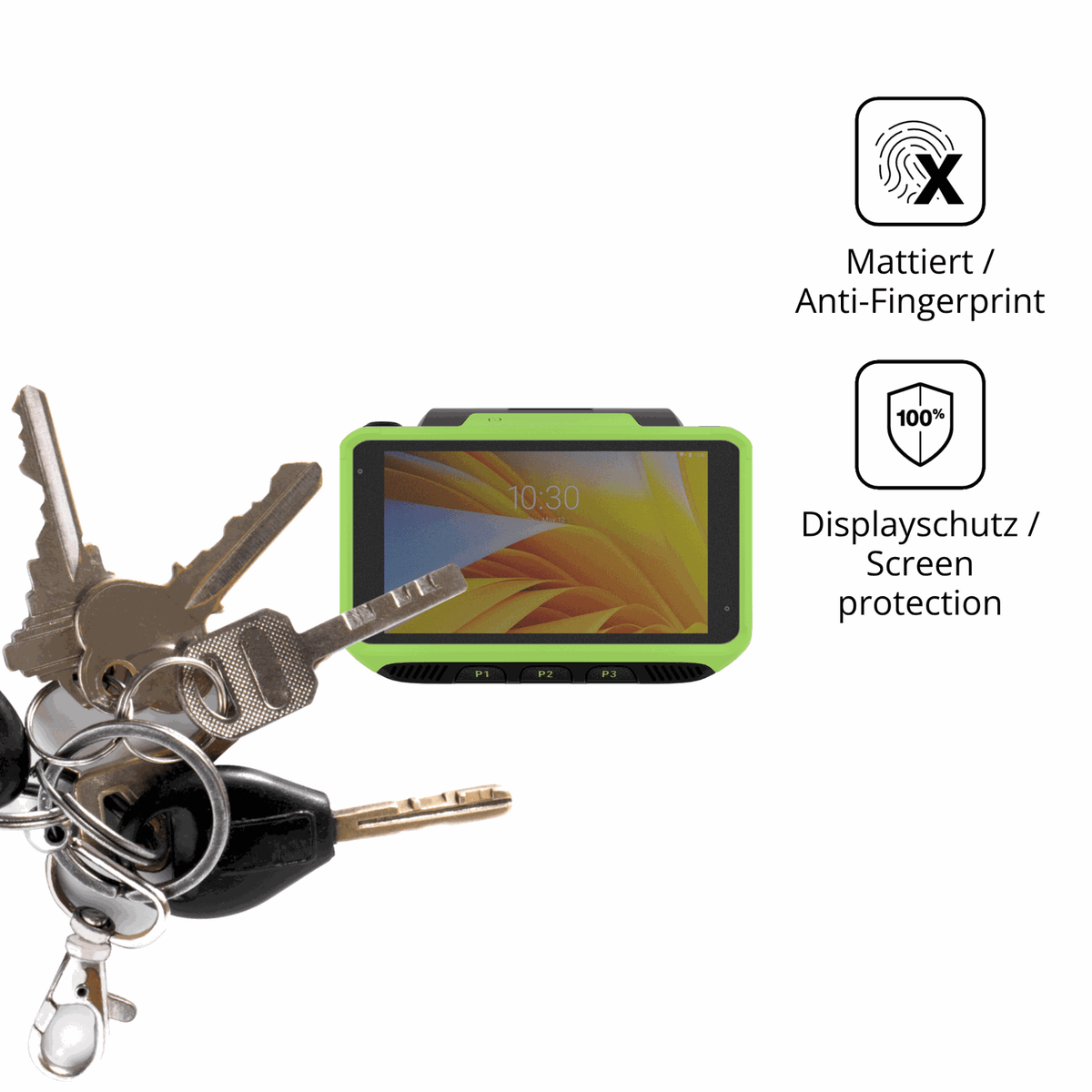 dipos Displayschutz für Zebra WT6400, mattierte Oberfläche, Blickschutzfilter und perfekter Passform