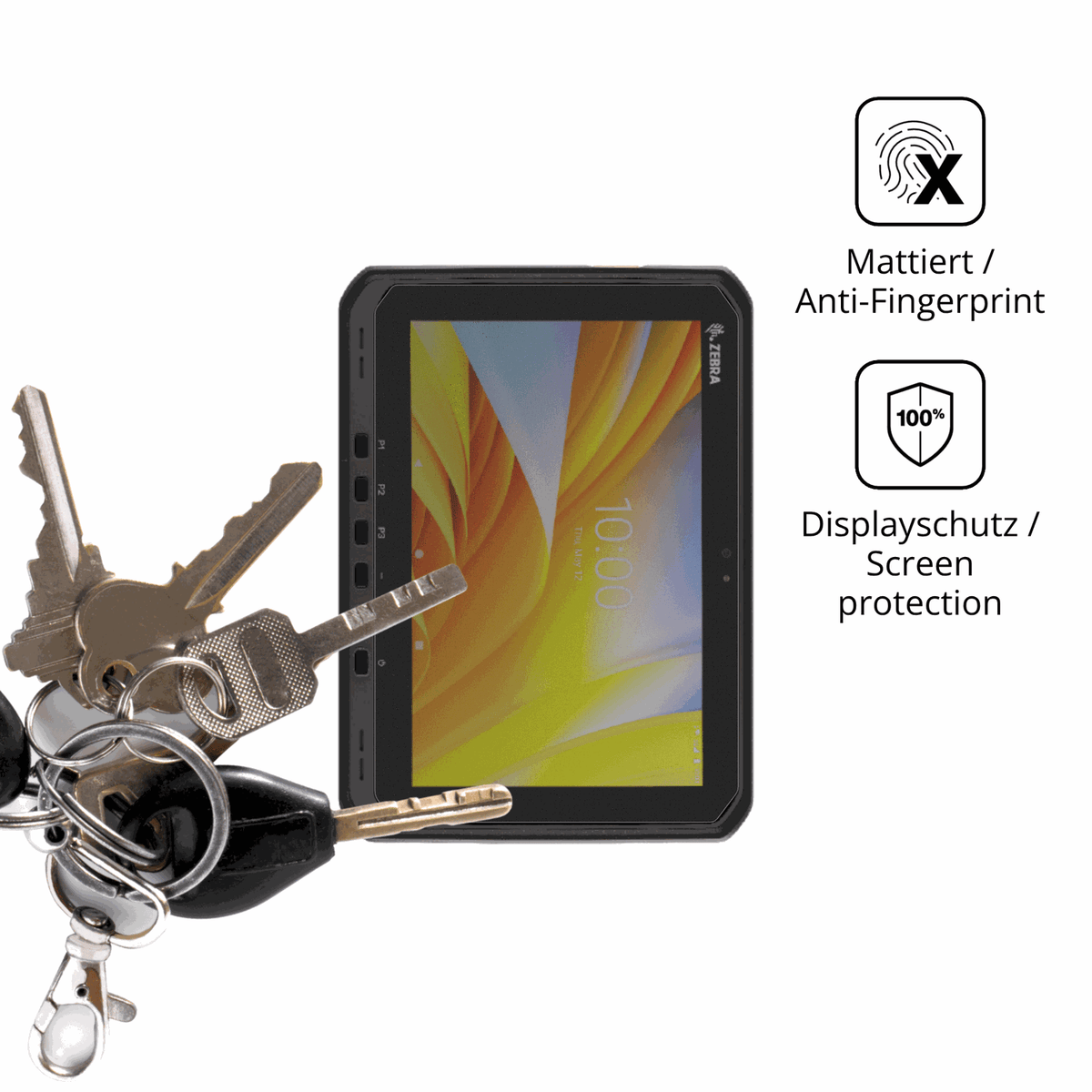 dipos Displayschutz für Zebra ET 60 65, mattierte Oberfläche, Blickschutzfilter und perfekter Passform