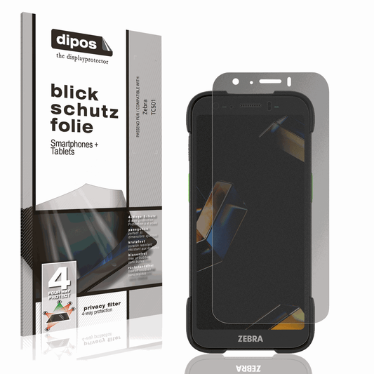 Blickschutzfolie von dipos passend für Zebra TC501, präziser Zuschnitt und blasenfrei montiert
