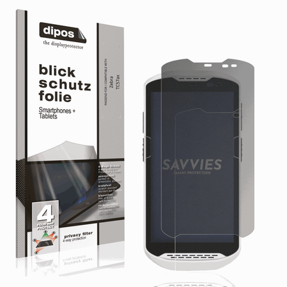 Blickschutzfolie von dipos passend für Zebra TC57ax, präziser Zuschnitt und blasenfrei montiert