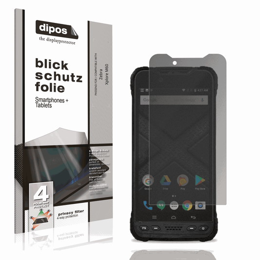 Blickschutzfolie von dipos passend für Zebra Xplore M60, präziser Zuschnitt und blasenfrei montiert