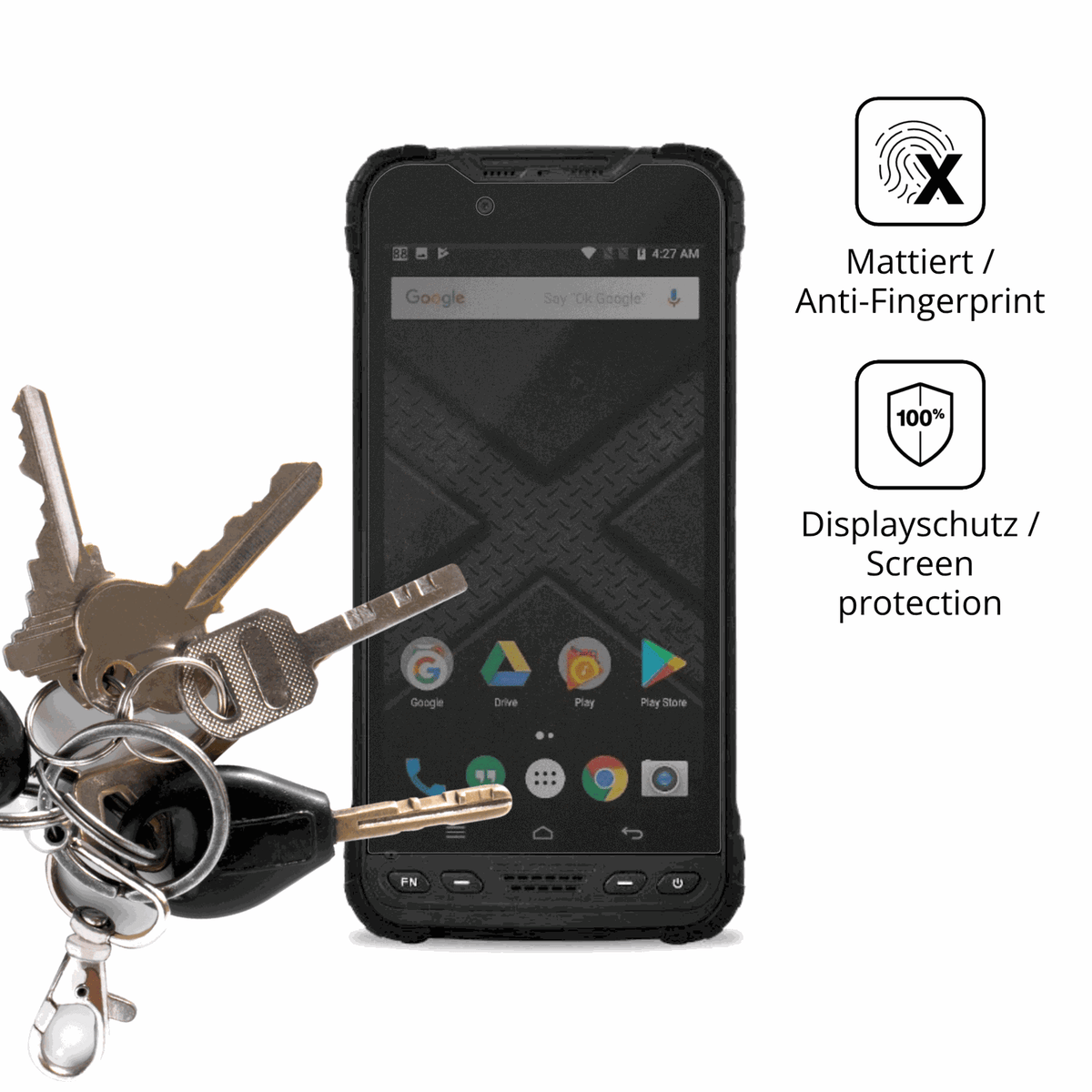 dipos Displayschutz für Zebra Xplore M60, mattierte Oberfläche, Blickschutzfilter und perfekter Passform