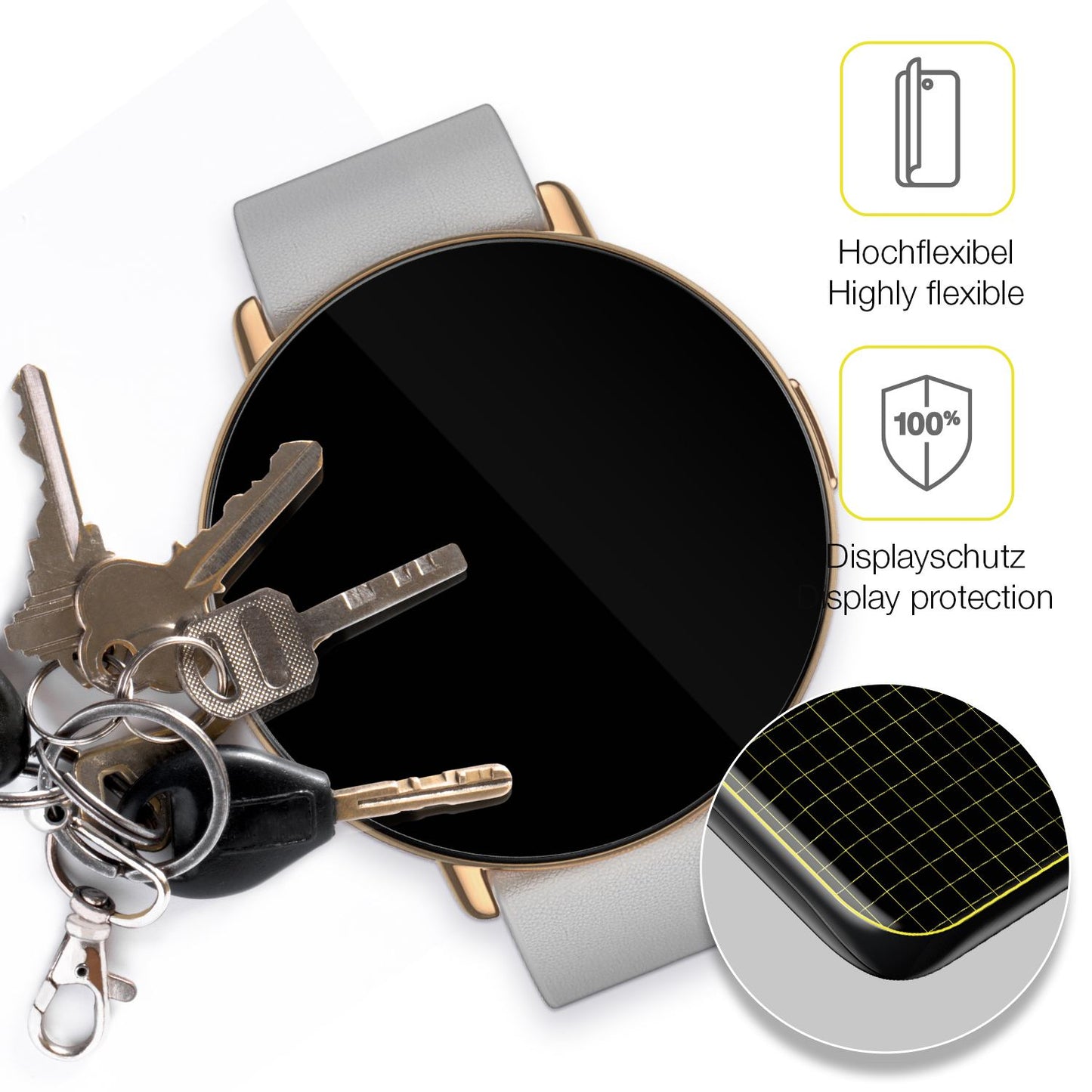 dipos Displayschutz für Zepp E Smartwatch, transparente Oberfläche, geringe Dicke und perfekte Passform