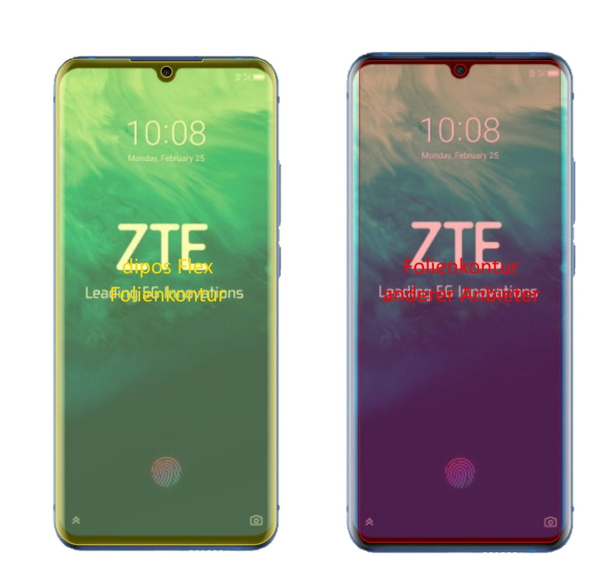 2x 3D Full Cover Schutzfolie für ZTE Axon 10s Pro