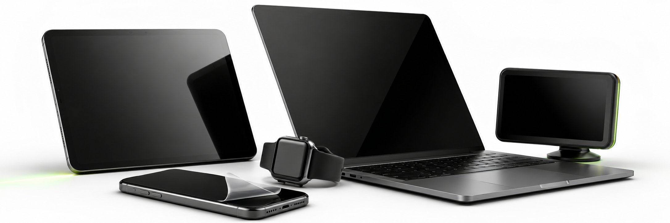 Displayschutzfolien für Tablet, Laptop, Smartwatch, Navigationsgerät und Smartphone – Schutzfolie mit angehobener Ecke auf dem Smartphone